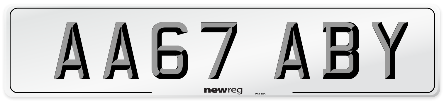 AA67 ABY Front Number Plate