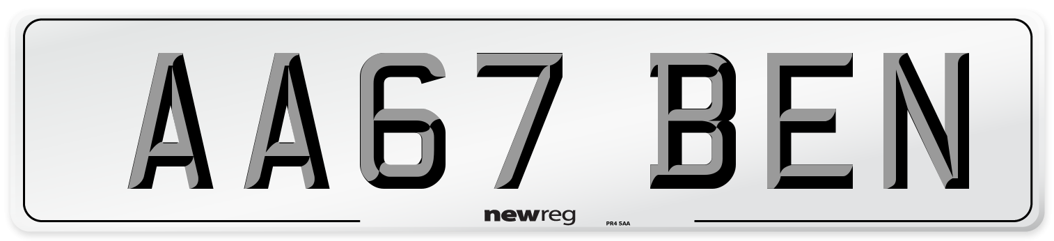 AA67 BEN Front Number Plate