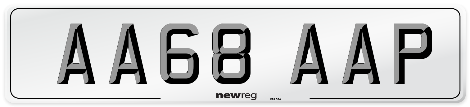 AA68 AAP Front Number Plate