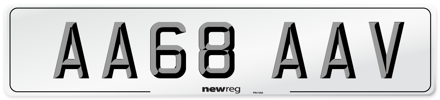 AA68 AAV Front Number Plate