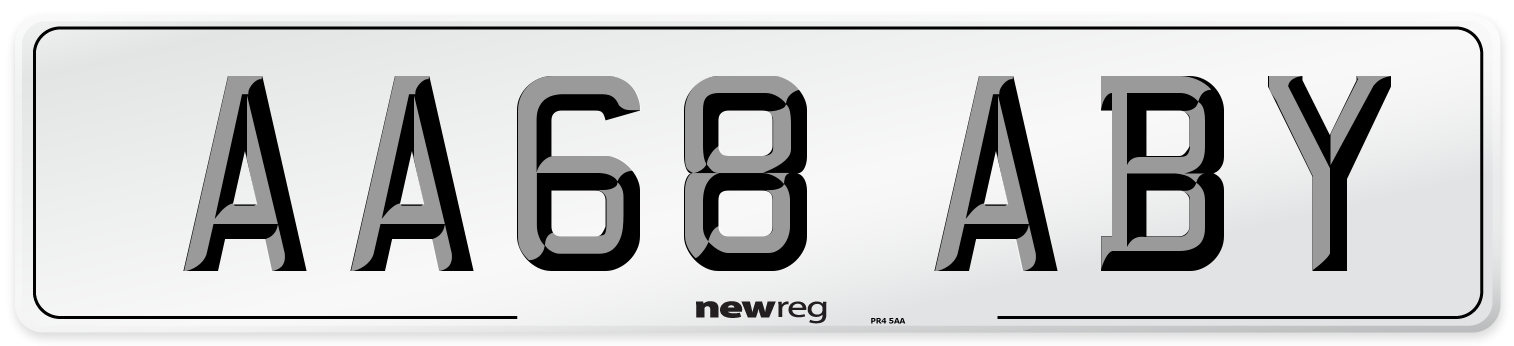 AA68 ABY Front Number Plate