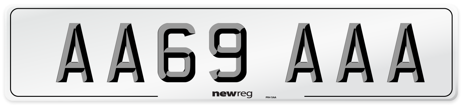 AA69 AAA Front Number Plate