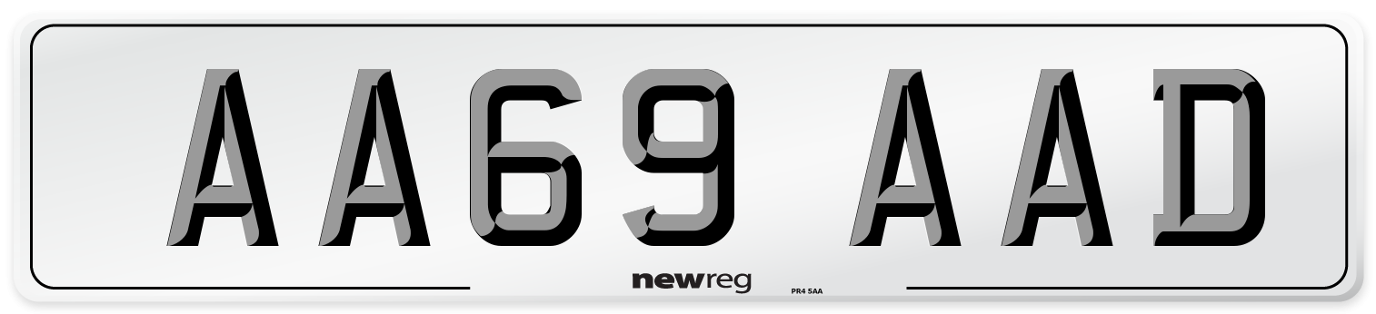 AA69 AAD Front Number Plate