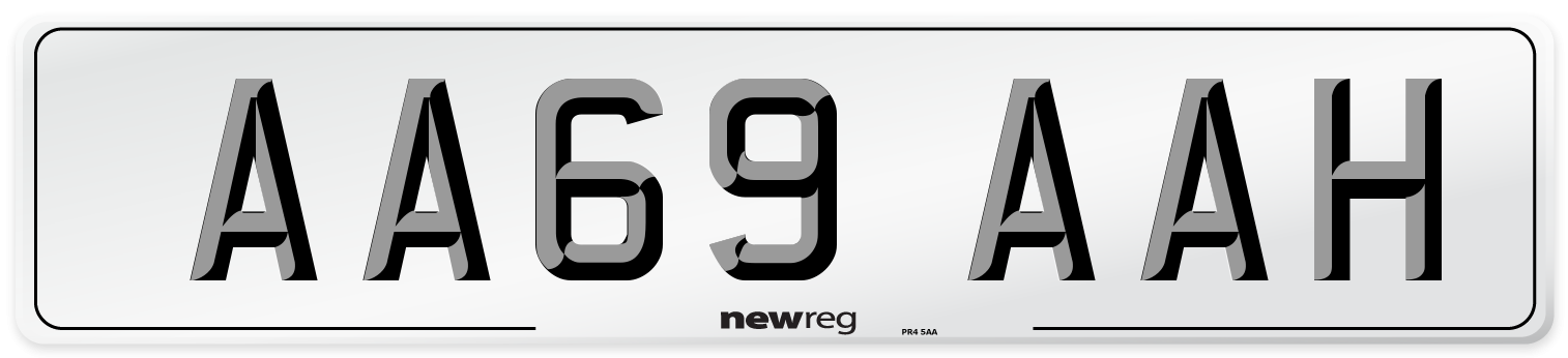 AA69 AAH Front Number Plate