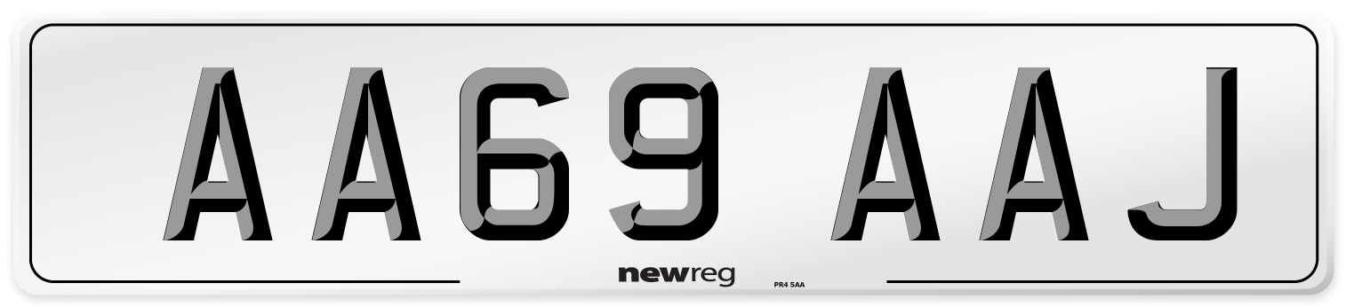 AA69 AAJ Front Number Plate