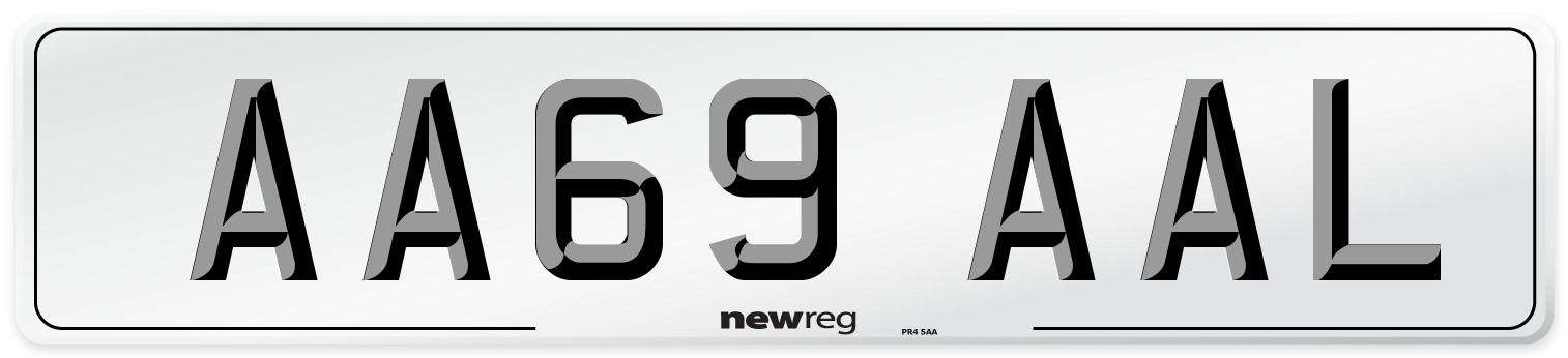AA69 AAL Front Number Plate