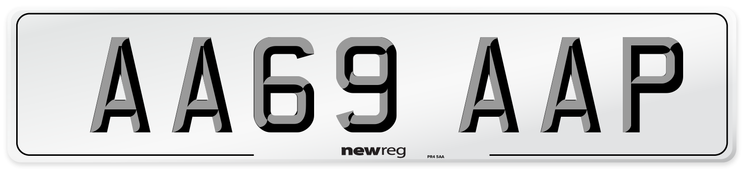 AA69 AAP Front Number Plate