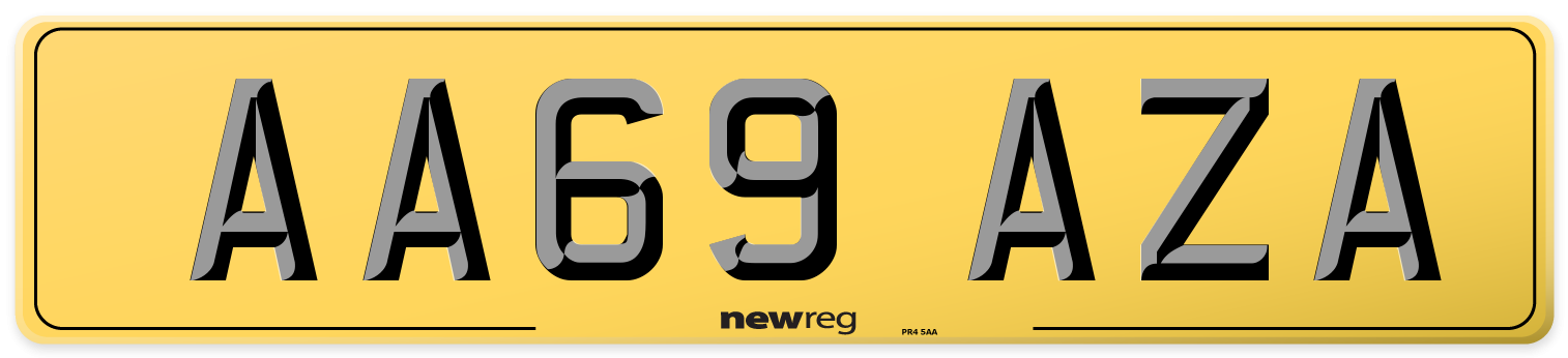 AA69 AZA Rear Number Plate