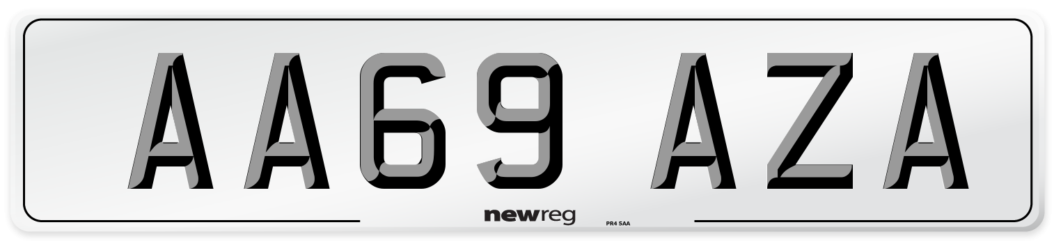 AA69 AZA Front Number Plate