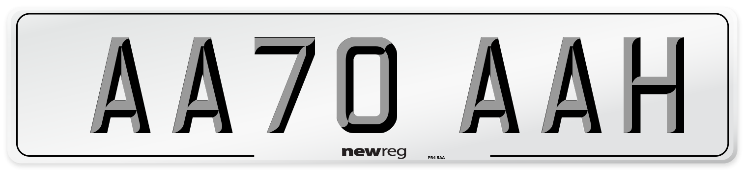 AA70 AAH Front Number Plate