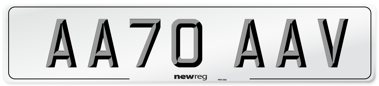 AA70 AAV Front Number Plate