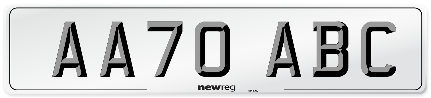 AA70 ABC Front Number Plate