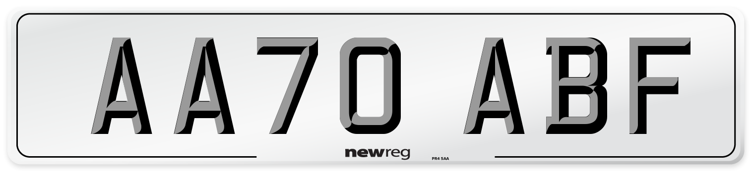 AA70 ABF Front Number Plate
