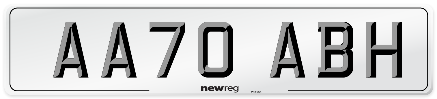 AA70 ABH Front Number Plate