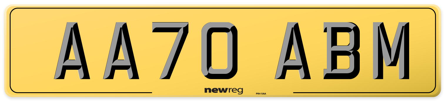 AA70 ABM Rear Number Plate