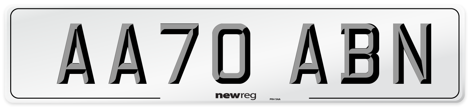 AA70 ABN Front Number Plate