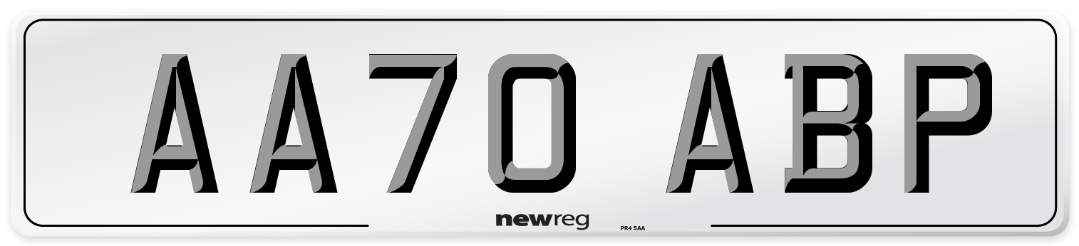 AA70 ABP Front Number Plate