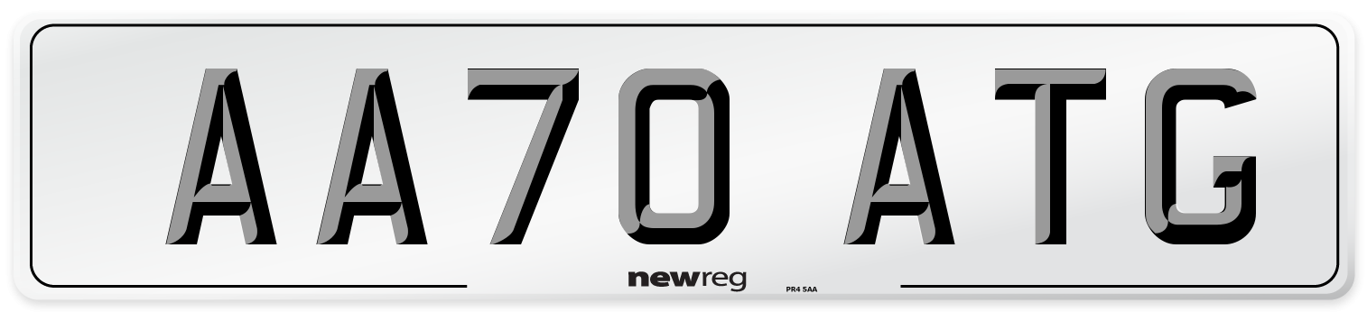 AA70 ATG Front Number Plate