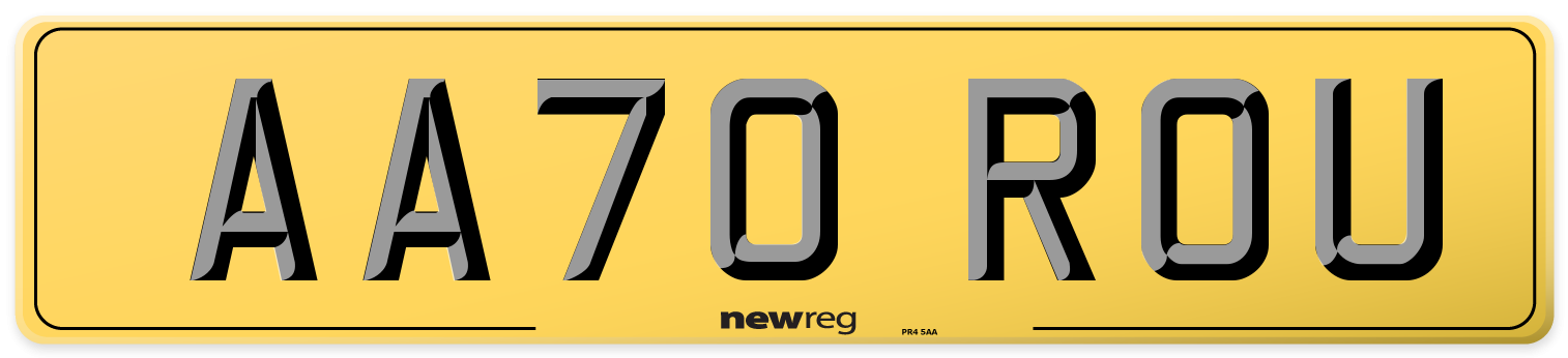 AA70 ROU Rear Number Plate