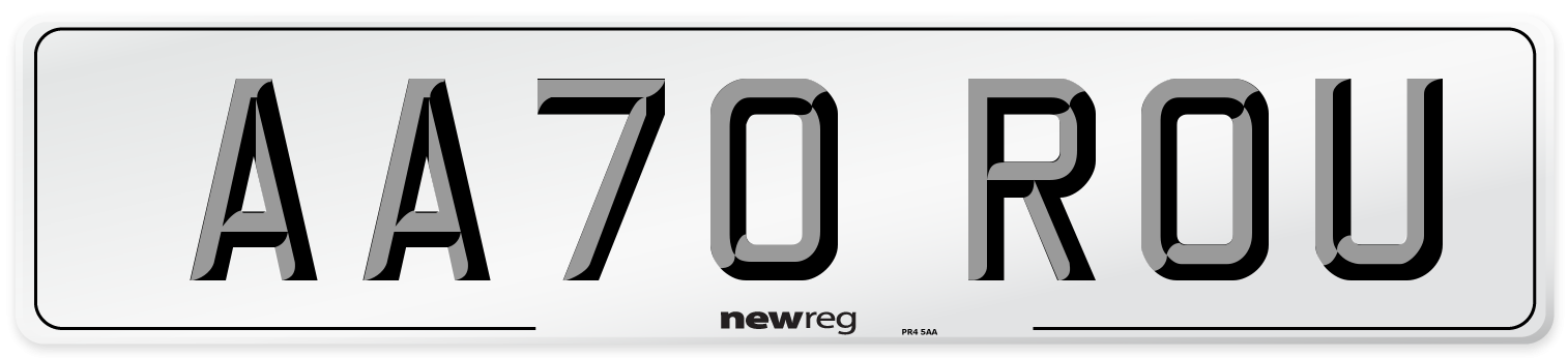 AA70 ROU Front Number Plate
