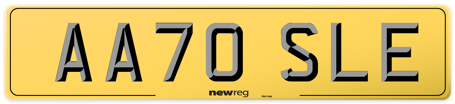 AA70 SLE Rear Number Plate