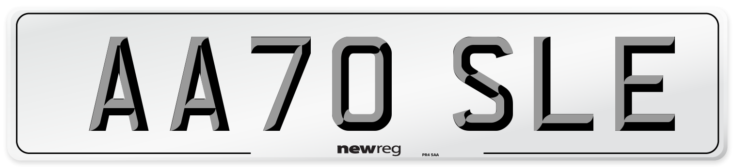 AA70 SLE Front Number Plate