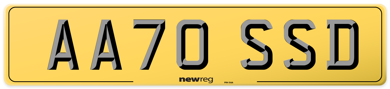 AA70 SSD Rear Number Plate