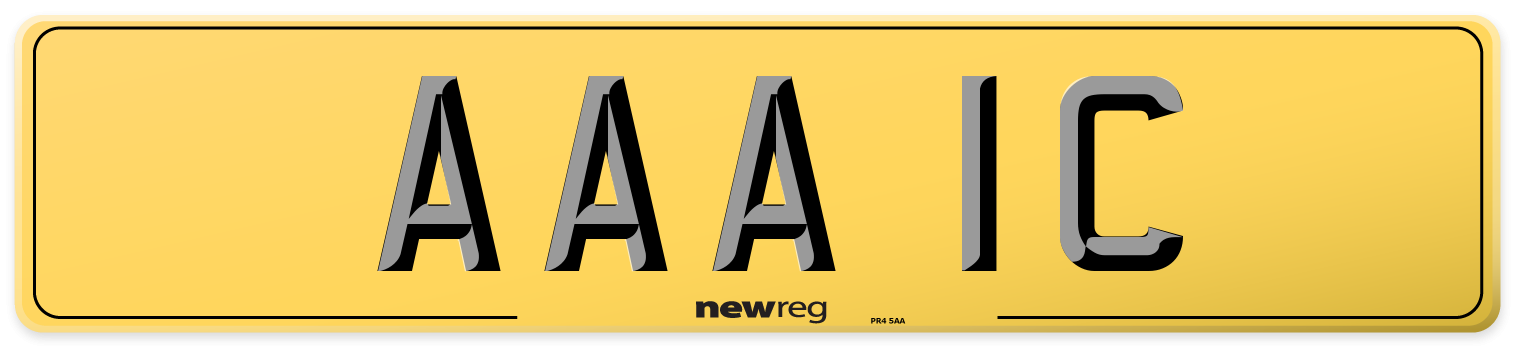 AAA 1C Rear Number Plate