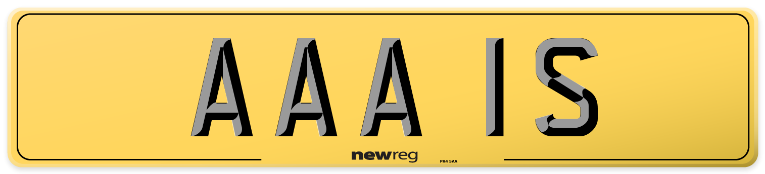 AAA 1S Rear Number Plate