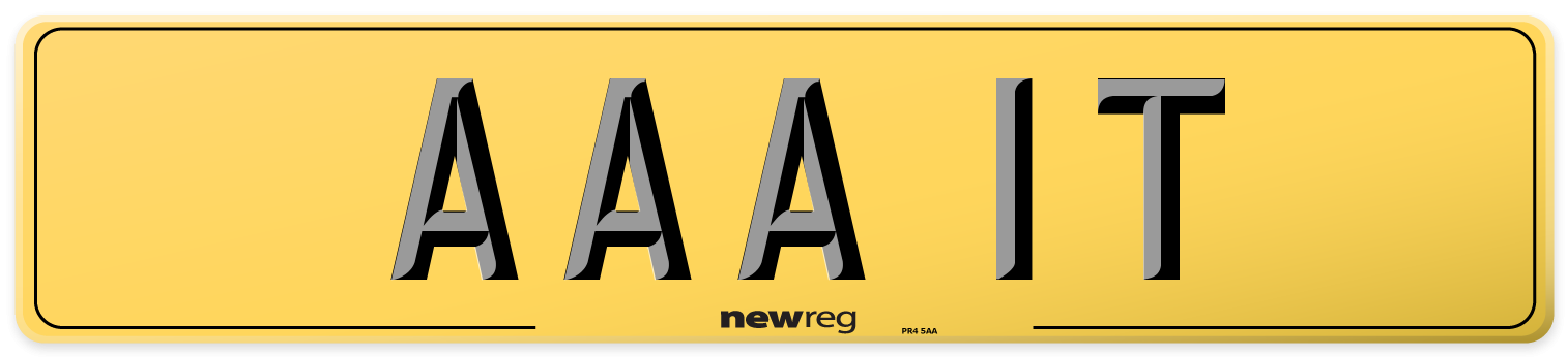 AAA 1T Rear Number Plate