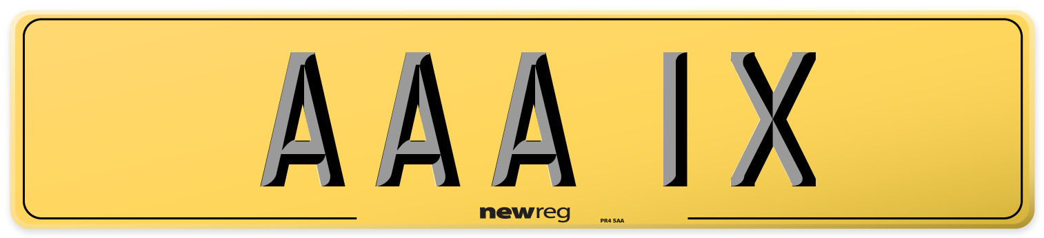 AAA 1X Rear Number Plate