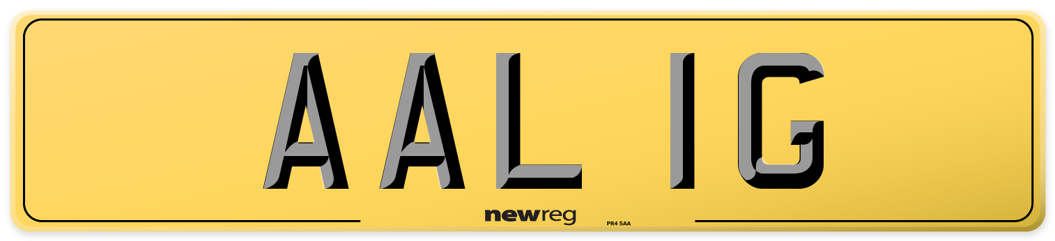 AAL 1G Rear Number Plate