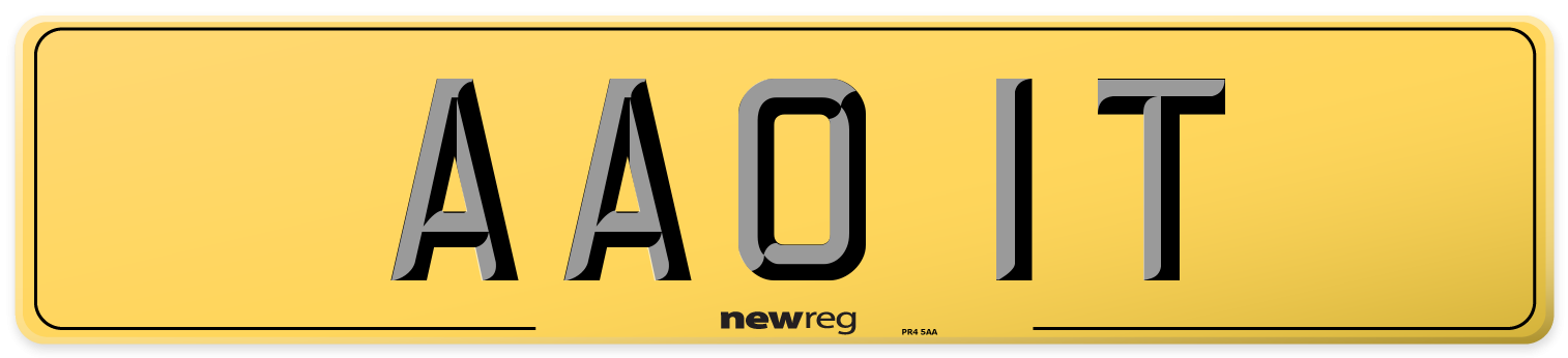 AAO 1T Rear Number Plate