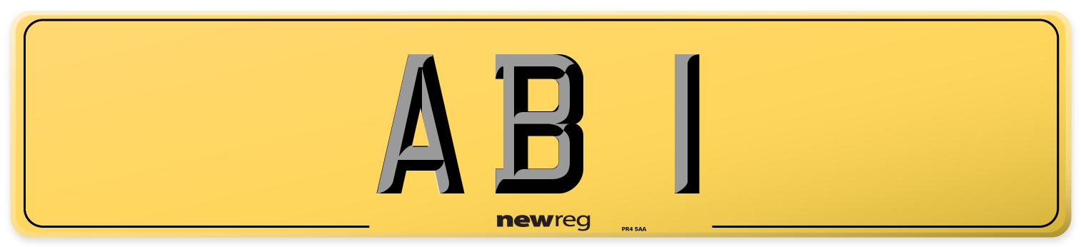 AB 1 Rear Number Plate