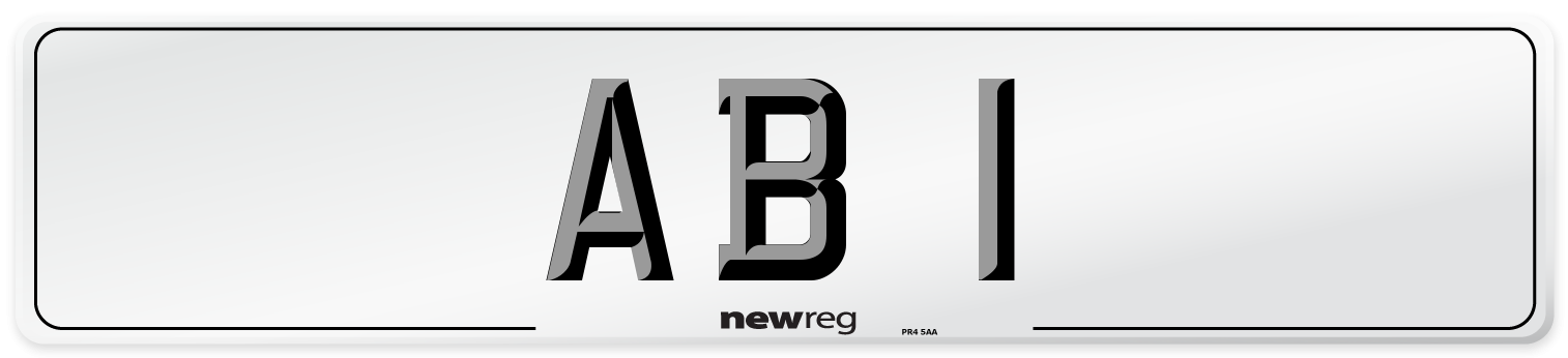 AB 1 Front Number Plate