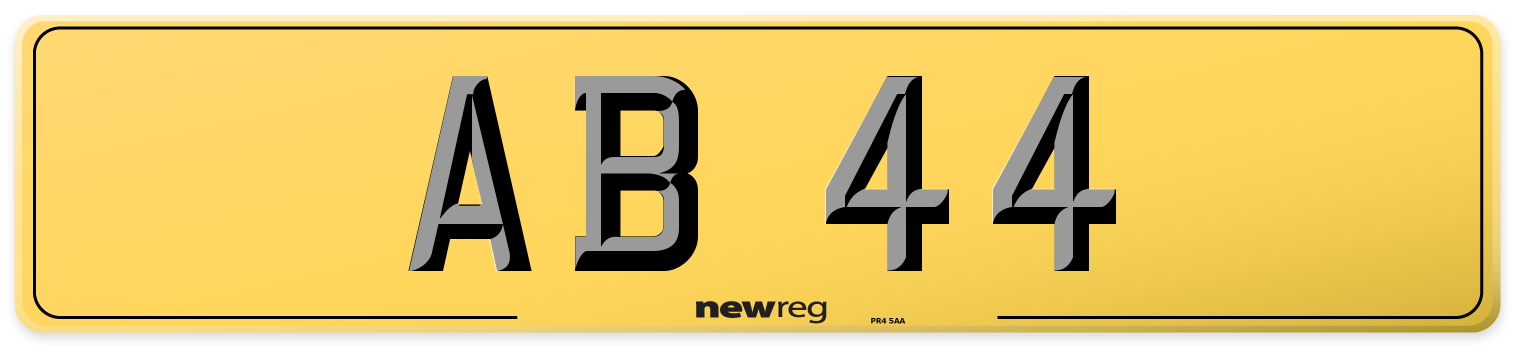 AB 44 Rear Number Plate