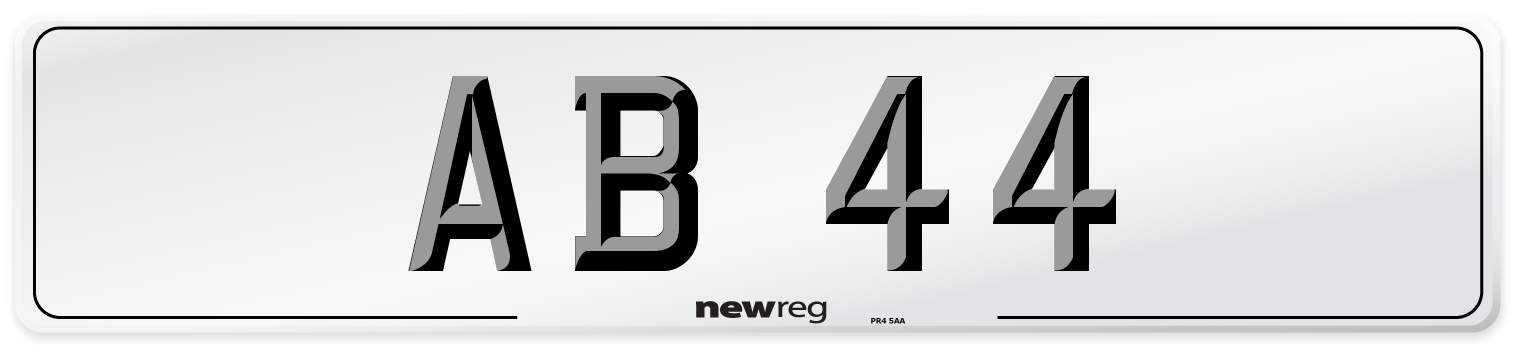 AB 44 Front Number Plate