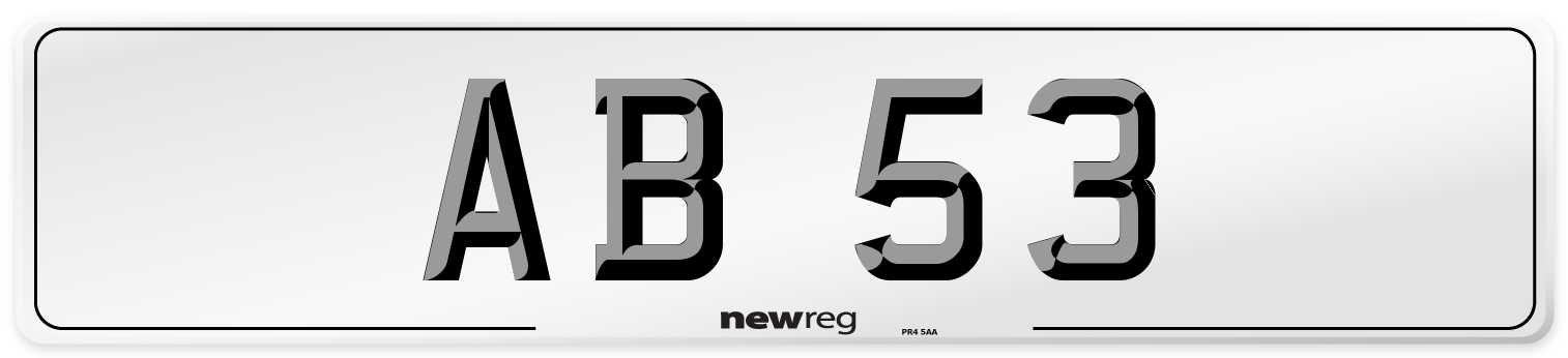 AB 53 Front Number Plate