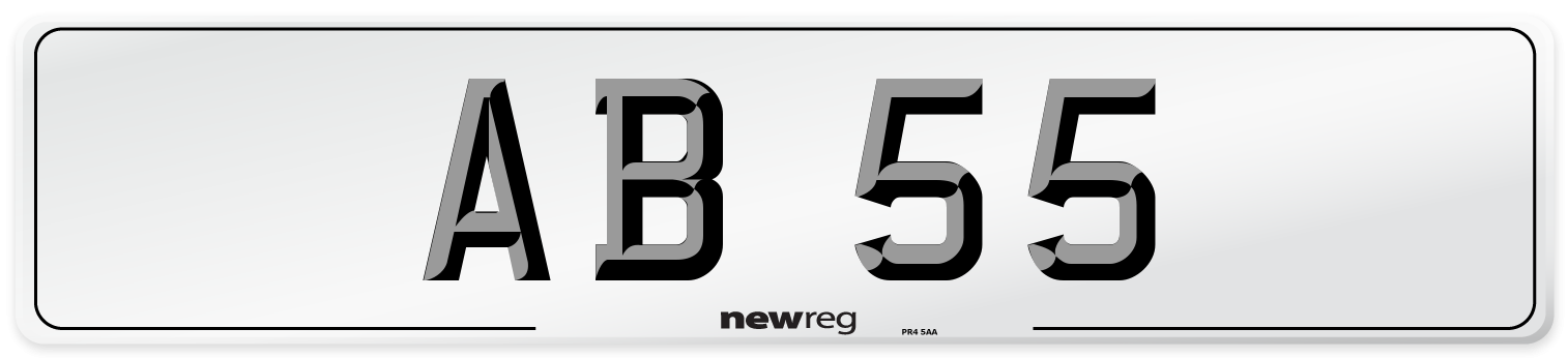 AB 55 Front Number Plate