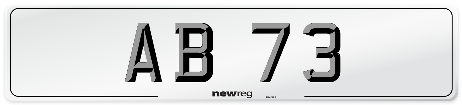 AB 73 Front Number Plate