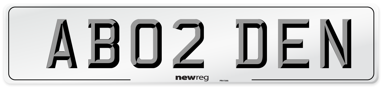 AB02 DEN Front Number Plate