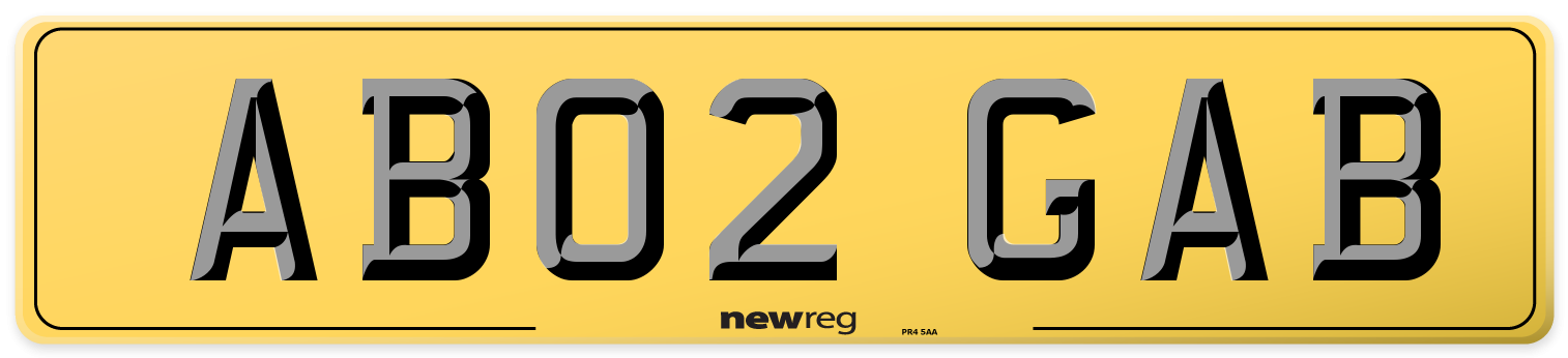 AB02 GAB Rear Number Plate