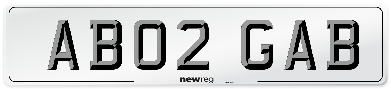 AB02 GAB Front Number Plate