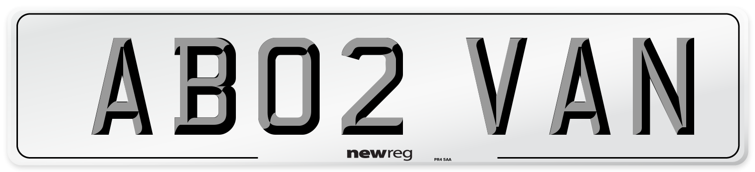 AB02 VAN Front Number Plate