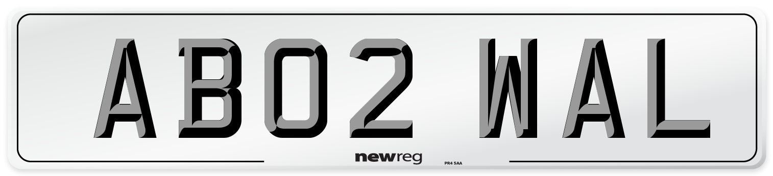 AB02 WAL Front Number Plate