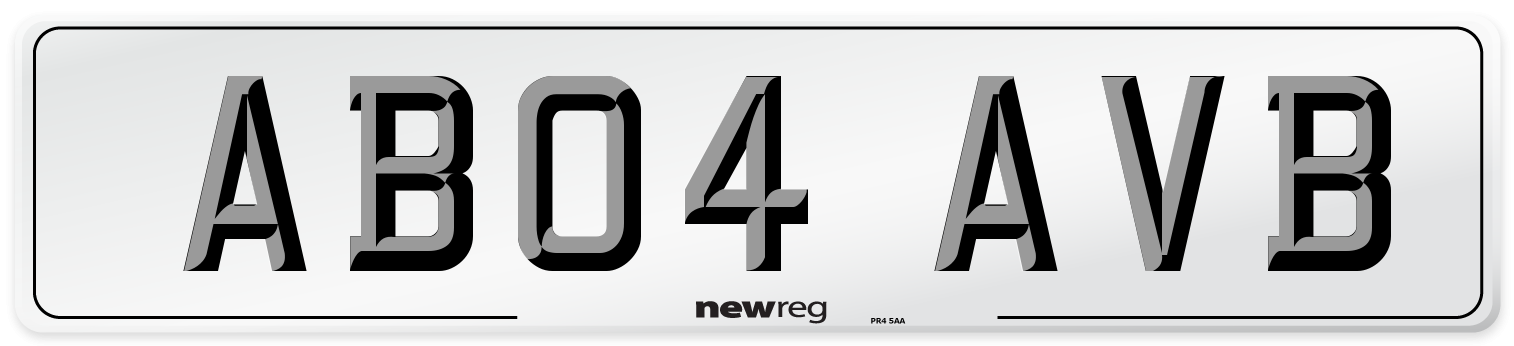 AB04 AVB Front Number Plate