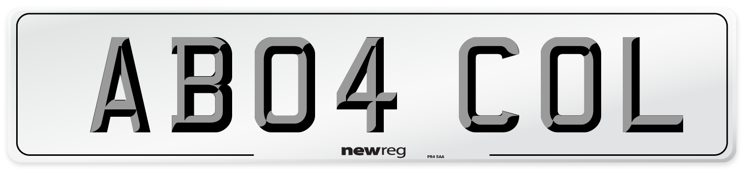 AB04 COL Front Number Plate