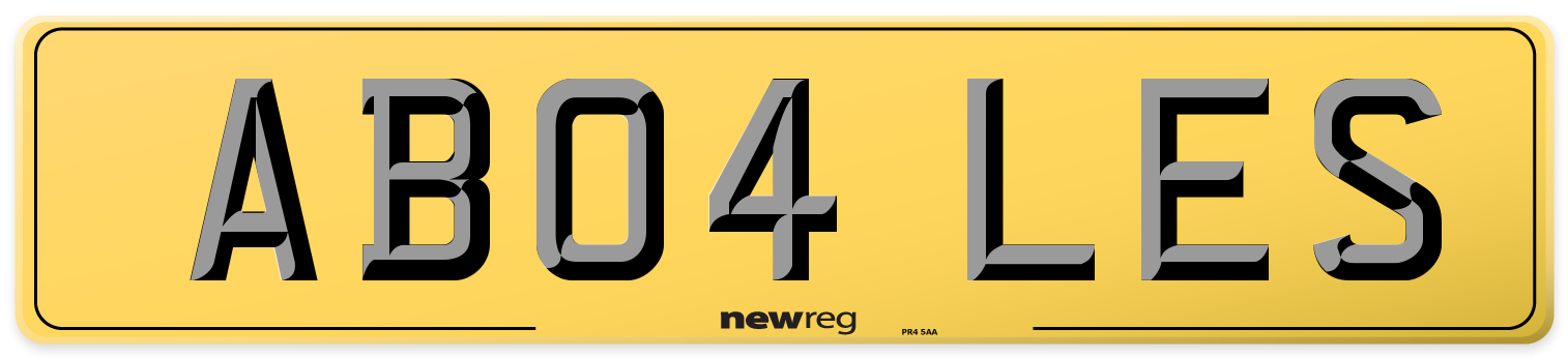 AB04 LES Rear Number Plate
