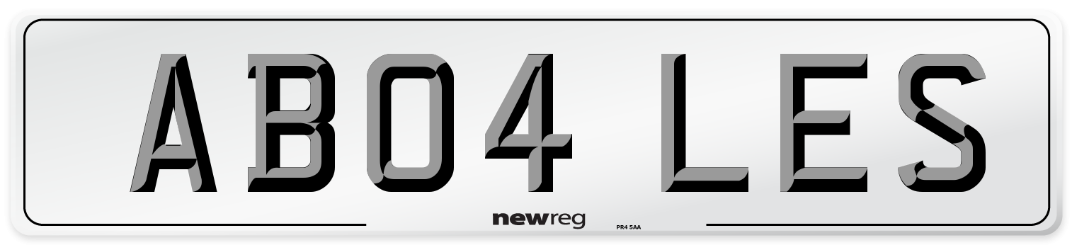 AB04 LES Front Number Plate