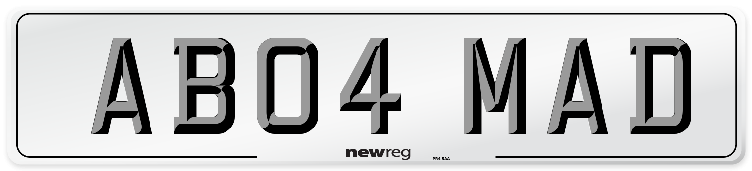 AB04 MAD Front Number Plate